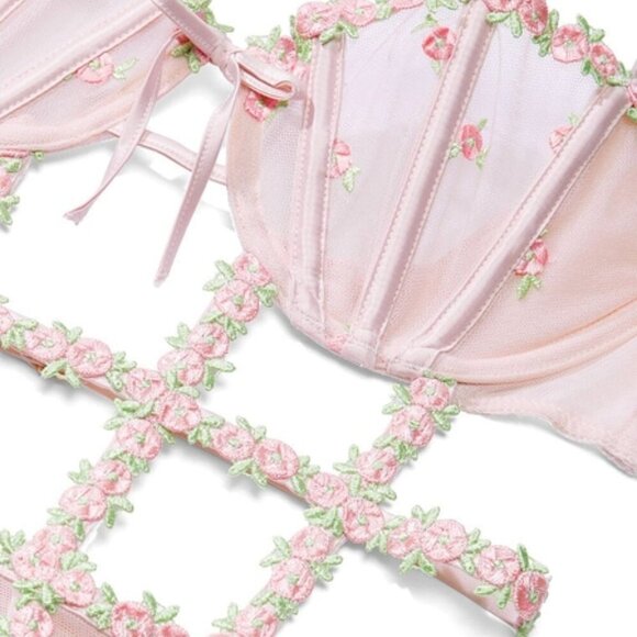 New! Victoria’s Secret Very Sexy Wicked Rosebud Embroidery Teddy 4191 - Picture 5 of 10